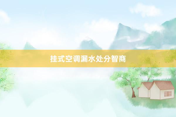 挂式空调漏水处分智商