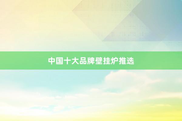 中国十大品牌壁挂炉推选
